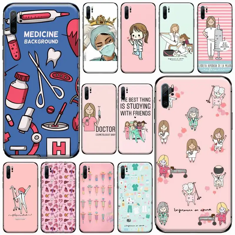 

Spain Cartoon Medicine Doctor Nurse fashion Phone Case For Huawei honor Mate P 9 10 20 30 40 Pro 10i 7 8 a x Lite nova 5t