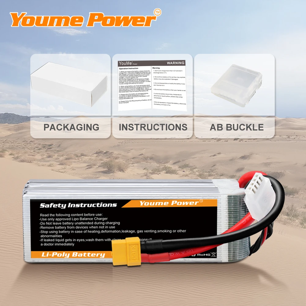 аккумулятор youme 2s 3s 4s 6s lipo 3300 мач 4500 мач 5200 м