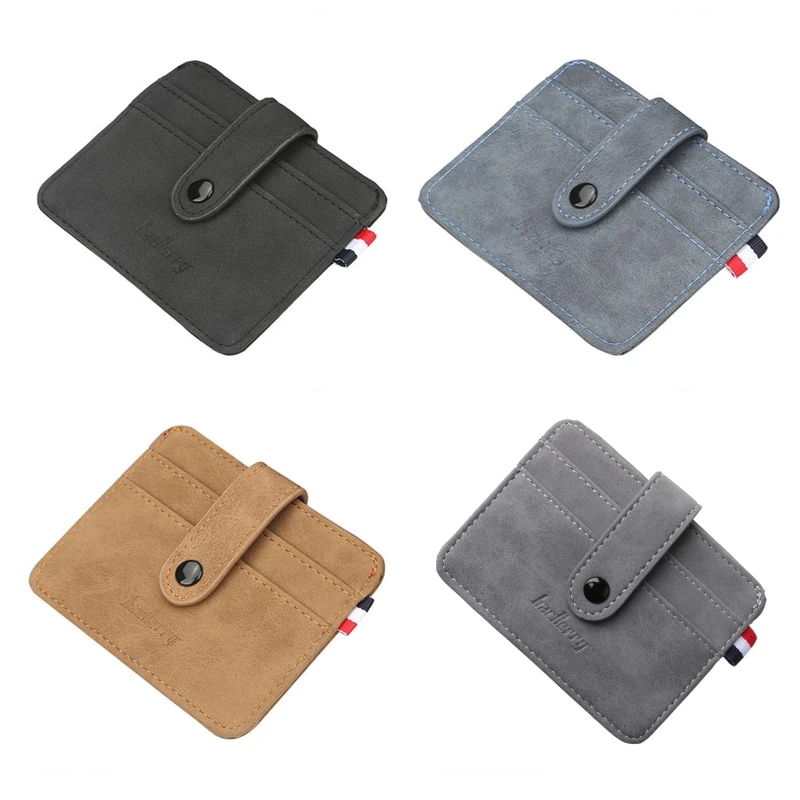 Высококачественный кошелек на пуговицах в стиле ретро мужской тонкий кожаный