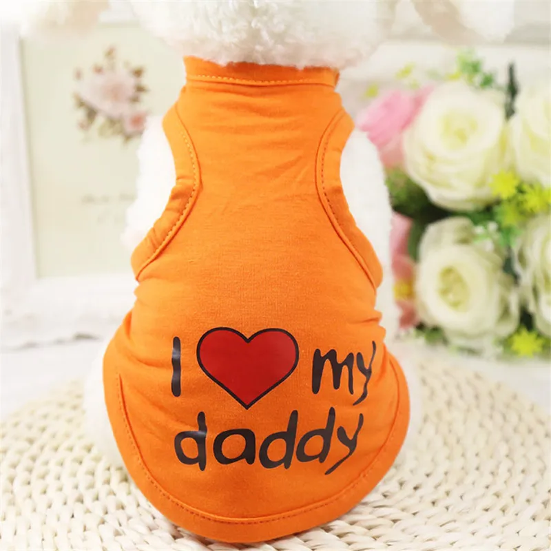 Летняя одежда для собак жилет щенков футболка домашних животных с милым принтом