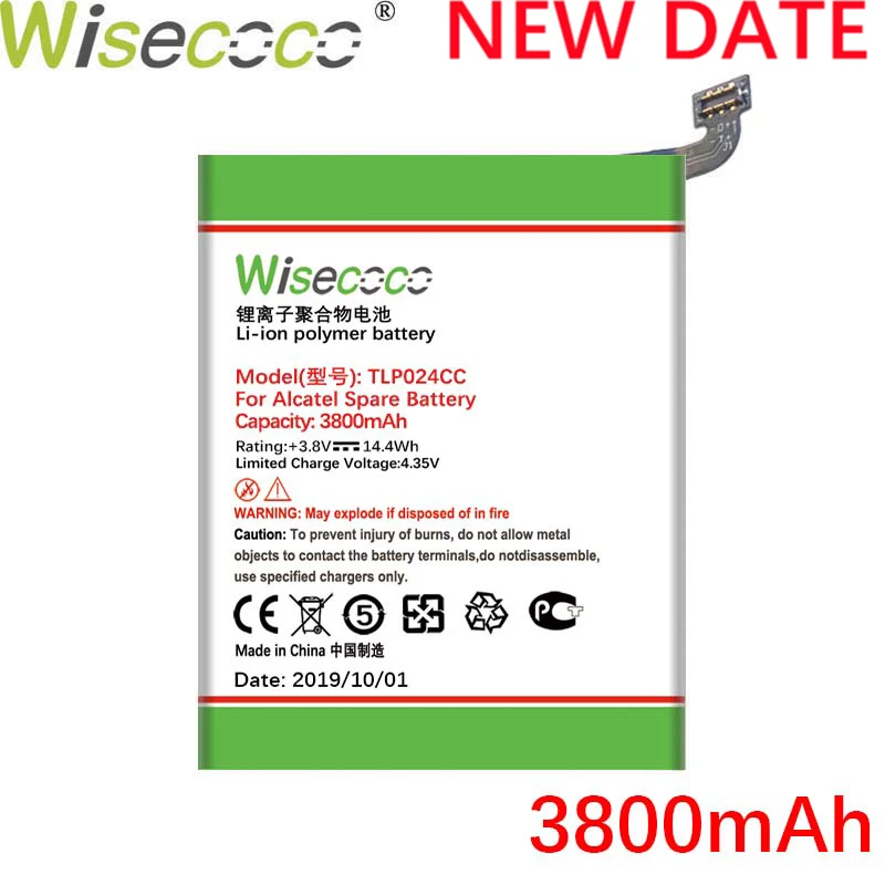 Wisecoco TLP024C1/TLP024CJ/TLP024CC 3800 мАч Батарея для ALCATEL Работает с любым оператором, A3 OT-5046/Touch Shine Lite OT-5080 5080X OT-5046D OT-5046Y 5046D
