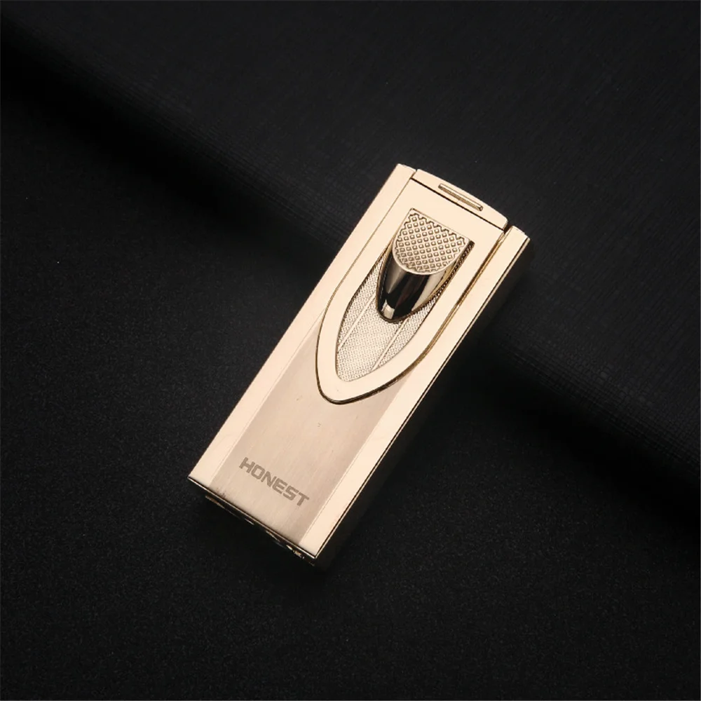 Специальная металлическая зажигалка для сигар модная двойной прямой ряд