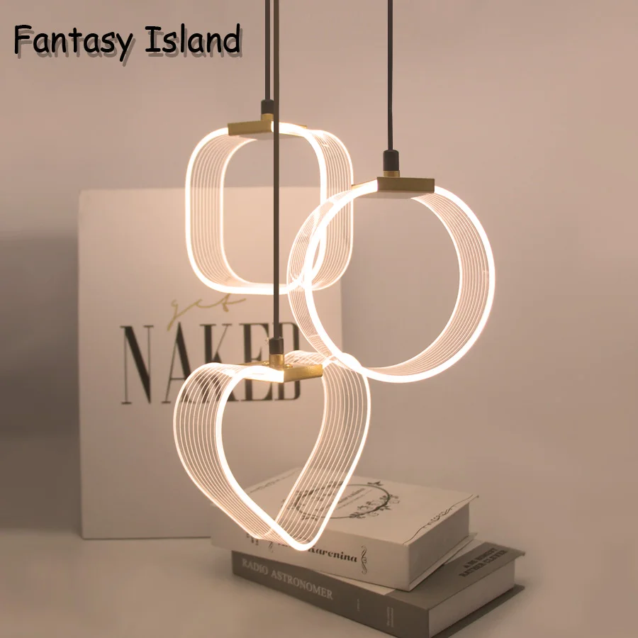 Акриловый светодиодный подвесной светильник для кухни столовой простой кофейни