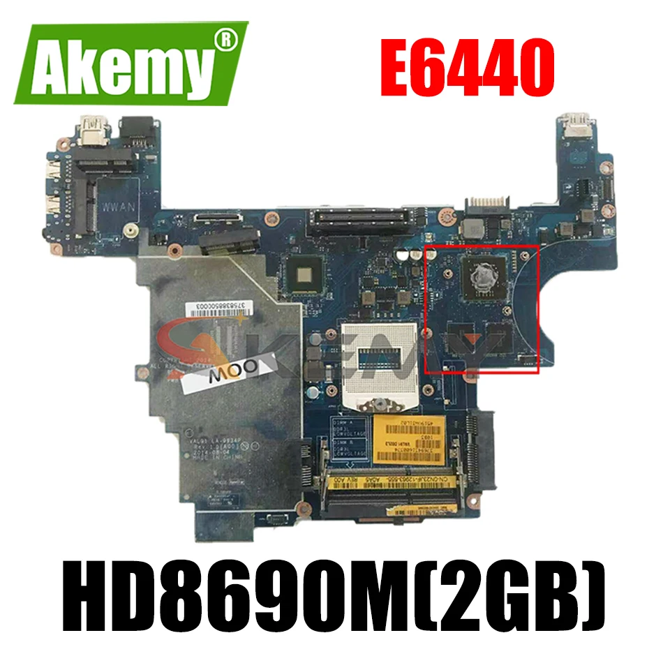 Akemy VAL91 LA-9932P для DELL Latitude E6440 Материнская плата ноутбука HD8690M(2 ГБ) CN-007KGN 07KGN 100%