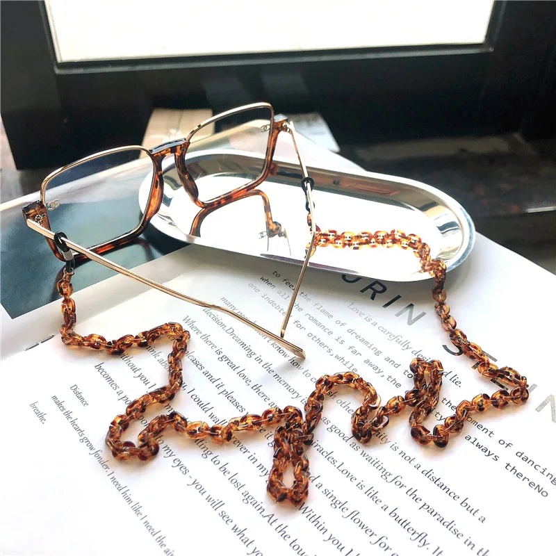 Многоцветная цепочка для очков 2020 акриловый Ацетатный Леопардовый принт с цепью