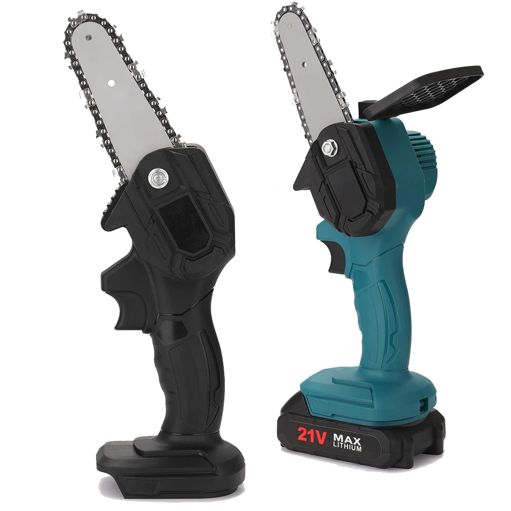 

Electric Chainsaw 21V 1680W Mini Wireless Pruning Chain Saw Hand Held Woodworking Tools 4 Inches Lithium Battery Portable Saws