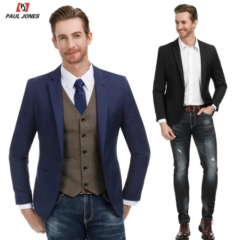 Мужской повседневный пиджак от PAUL JONES приталенный Блейзер на одной пуговице