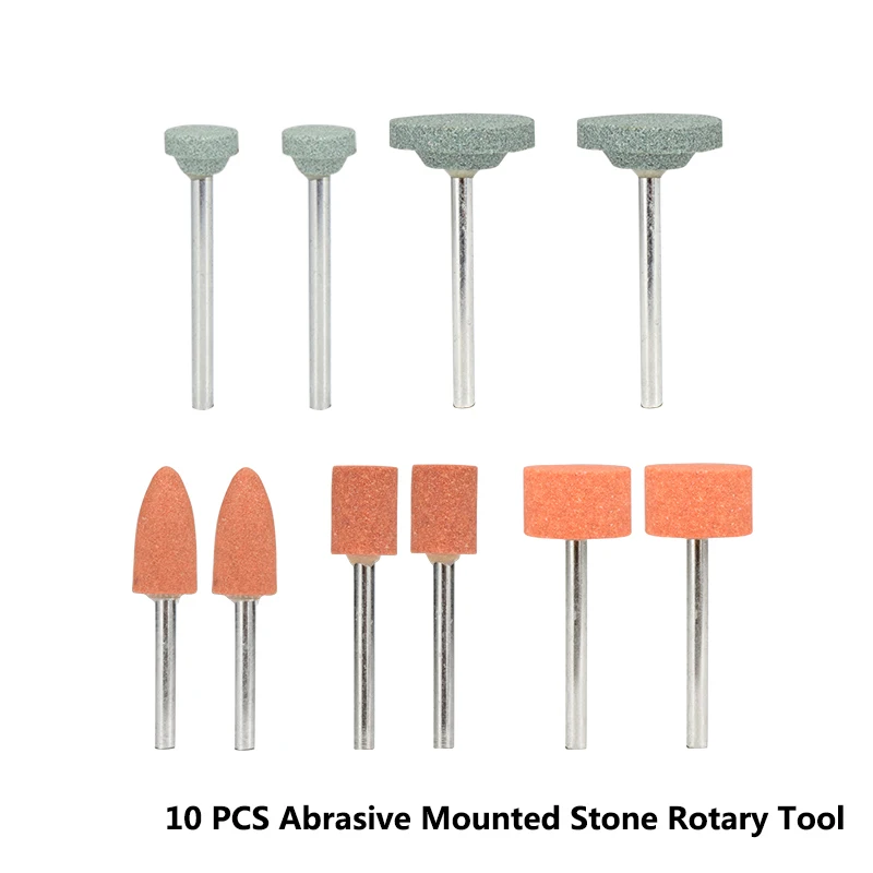 10 шт абразивная установленная каменная цилиндрическая Шлифовальная головка для
