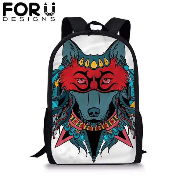 FORUDESIGNS/комплект из 3 предметов; школьные сумки с изображением волка для детей; школьные рюкзаки для девочек; рюкзак на плечо для мальчиков; детская сумка для книг; рюкзак - Цвет: CDFB0092C