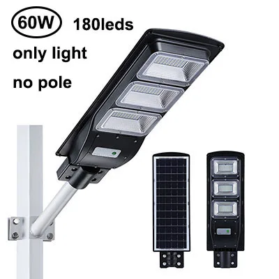 60W 180leds BSOD светодиодный уличный фонарь на солнечной батарее 20 Вт 40 Вт 60 Вт с датчиком движения IP65 Водонепроницаемый светодиодный светильник SMD2835 светодиодный чип - Испускаемый цвет: 60W 180leds