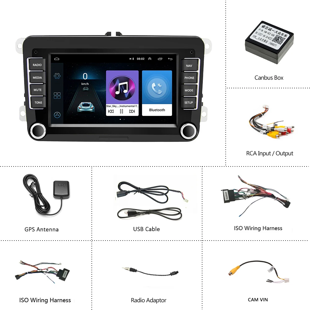 AMPrime 7 &quotGPS Автомобильный мультимедийный плеер Android авто радио для