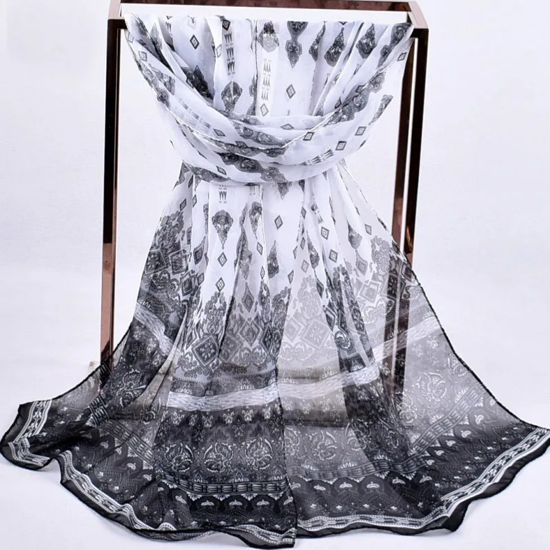 Весенняя двухцветная шелковая сатиновая квадратная лента для волос хиджаб