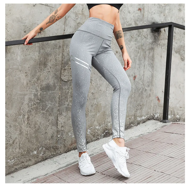 

Women's Yoga Pants European and American Double Ring Printing Fitness Exercise High Elastic Yoga Leggings