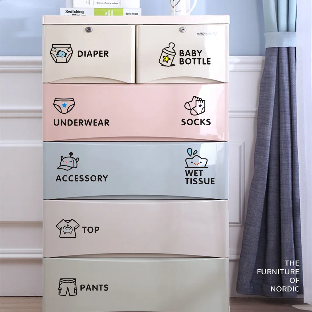 

Wardrobe Logo Sticker Clothing Storage Box Classification Sticker Etiquettes Bocaux Bedroom Label Sticker For Clothing Box Decor