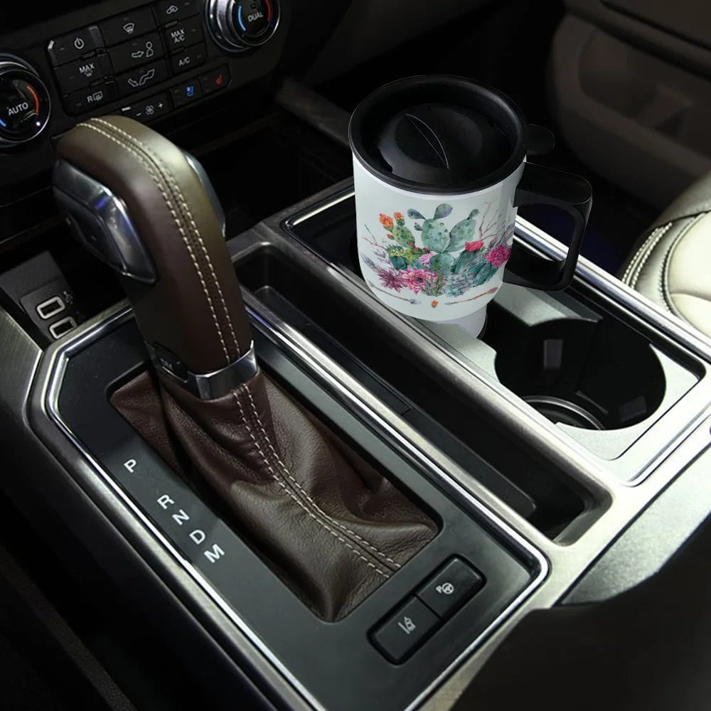 Cactus Flower Green Travel Mugs Tumblers Coffee Mug Tumbler Spill Proof Easy Clean Doctor Unisex Dad Large | Дом и сад