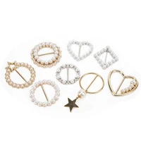 8pcs pearls scarf buckle elegant fashion shiny firm stable simplistic t shirt clips sewing tool