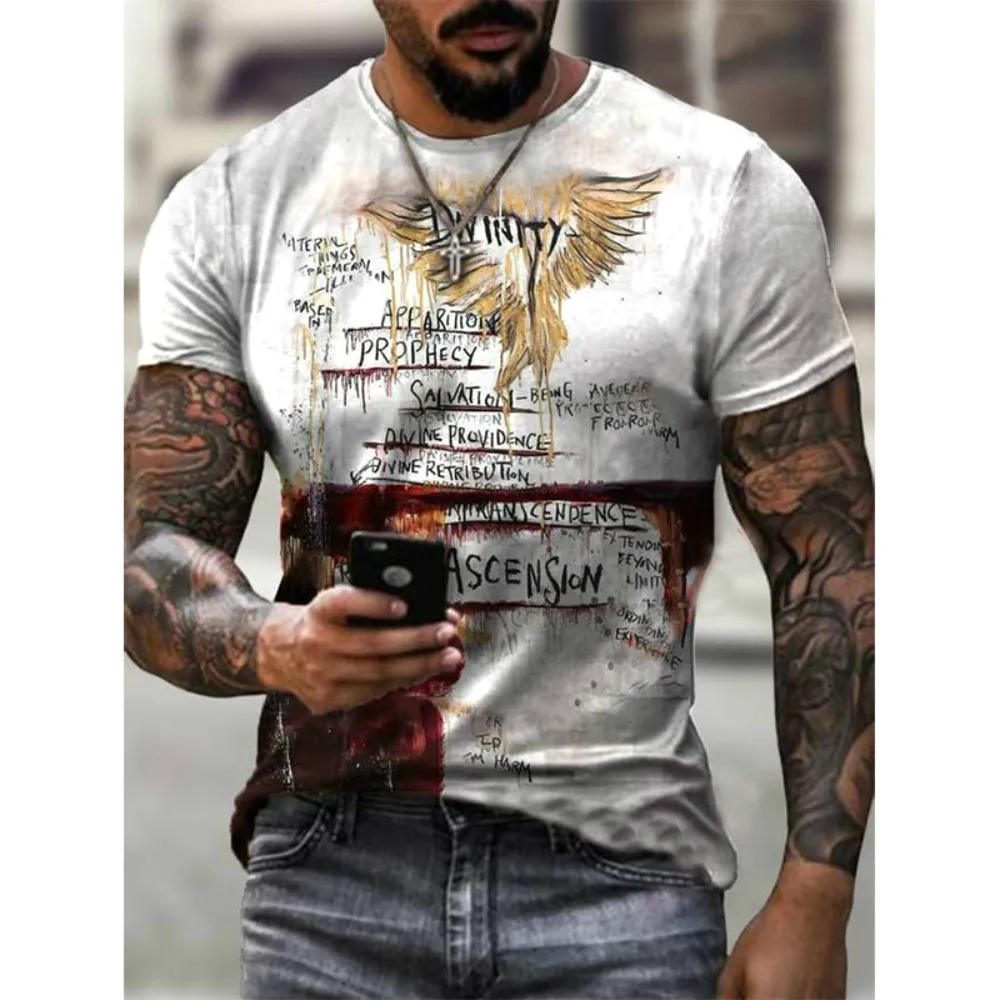 

European And American Style Men'S T-Shirt Fashion Casual 3d Printing T-Shirt Oversized Shirt 2021 Summer New Style