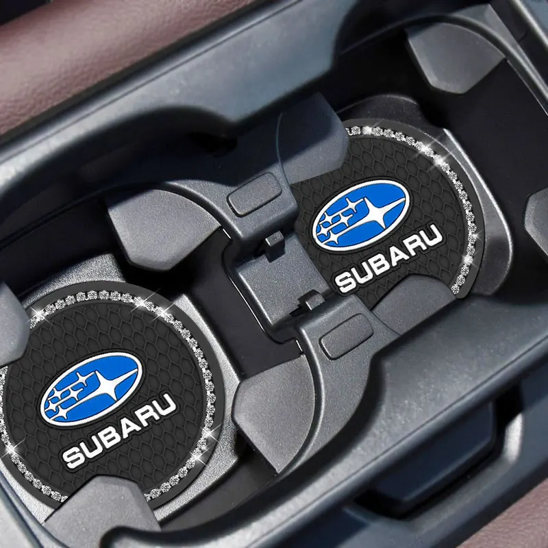 

1/2pcs Anti-skid Coaster Inlaid With Diamonds For Car Interior for Subaru Forest Human Lion XV Impreza WRX WRC Tribeca Outback