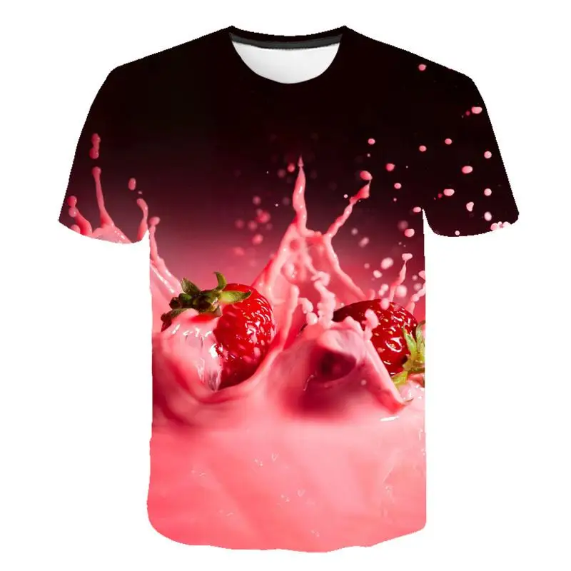 

Men T-shirt Personality Print Casual Short Sleeve 2020 Fashion Fruit Print Men T-shirt 3D Pattern Summer Cool Tops tee Men