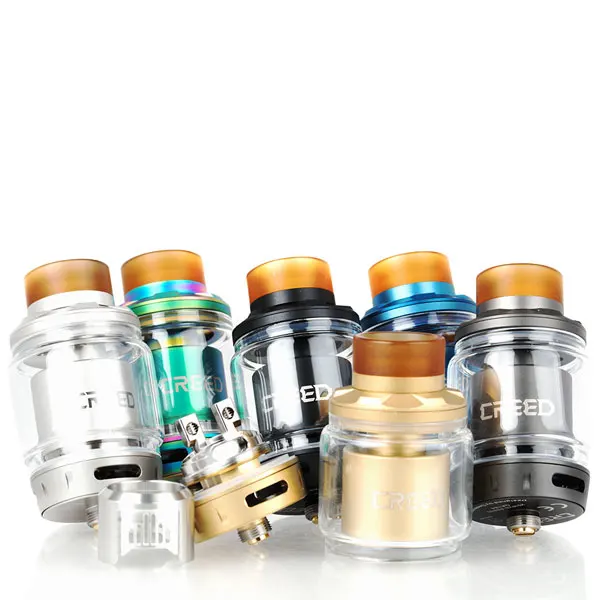 

SUBTWO Creed RTA with 24mm diameter 4.5ml capacity tank Single/Dual Coil Bubble Glass Tube Adjustable airflow Atomizer vs zeus