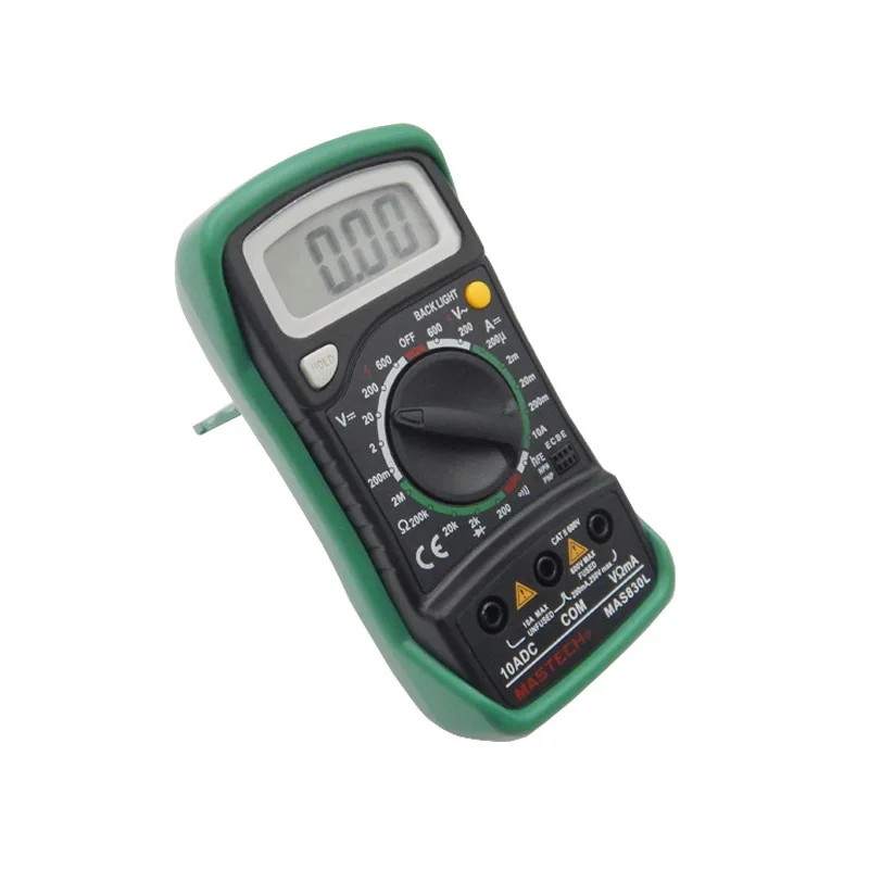 MASTECH MAS830L Мини Ручной ЖК-дисплей Цифровой мультиметр DC ток тест er подсветка удержания данных диод непрерывности hFE Тест