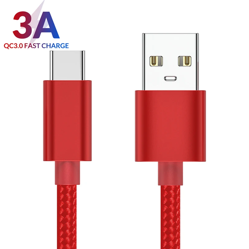 

3A(Max) USB Type C Cable for Samsung S21 S20 Xiaomi Mi 11 Huawei Fast Charging USB C with Data transfer Mobile Phone Cable Usb C