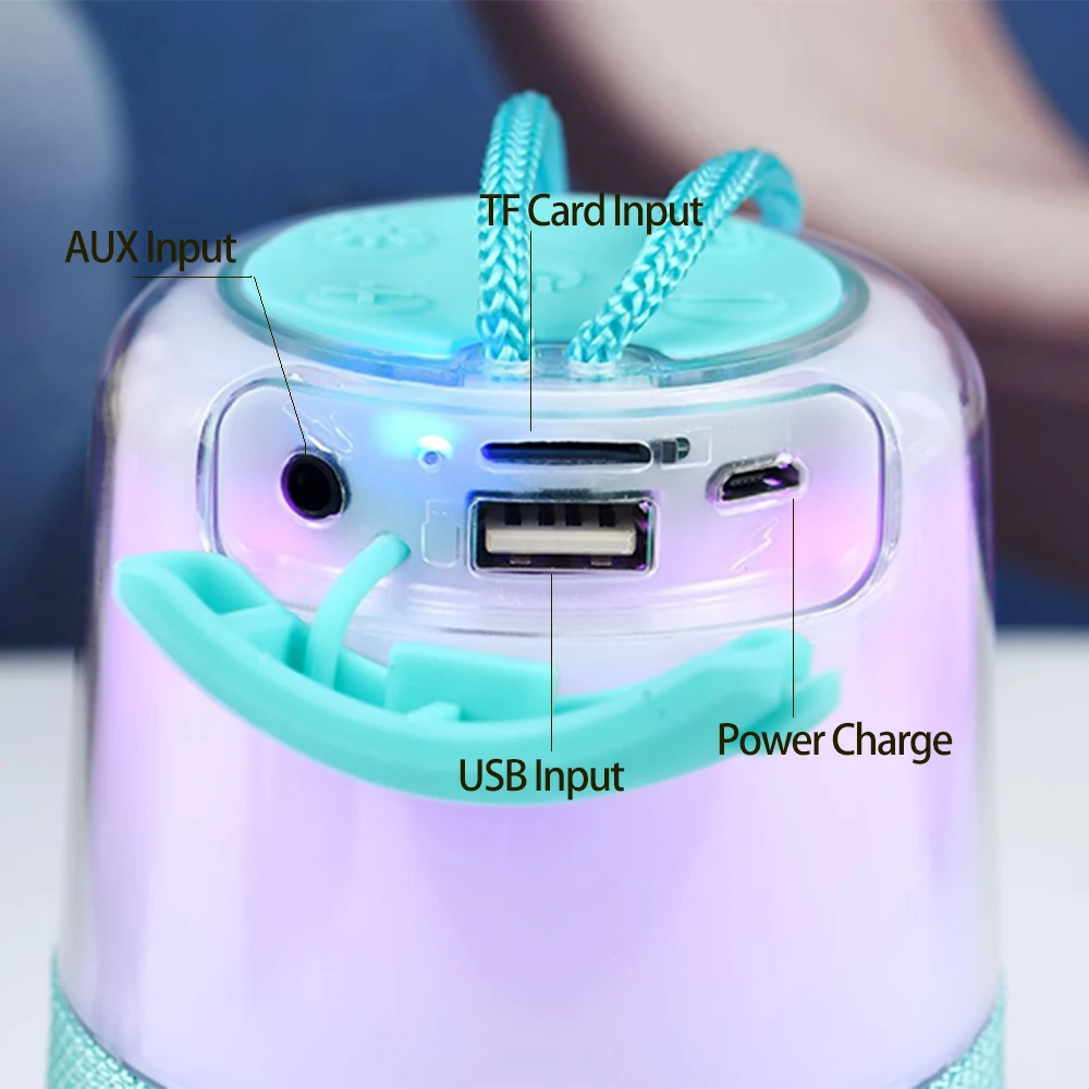 Портативный Bluetooth-динамик со светодиодной подсветкой 1200 мАч | Электроника