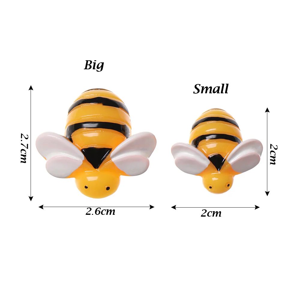 

5Pcs/Lot Resin yellow Artificial Bees Mini Simulated Animals Pendants Children Toys DIY Clay Hair Ornament Phone Shell Decor
