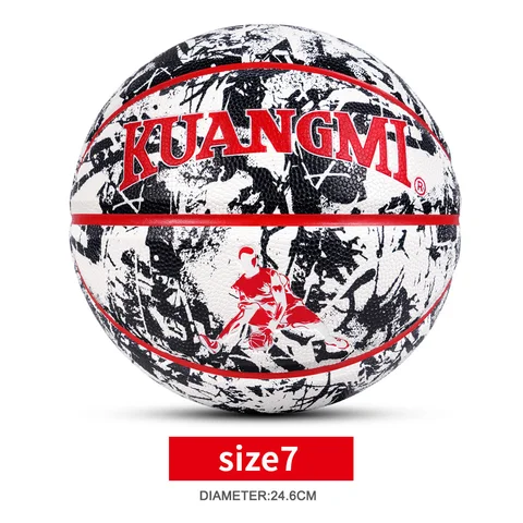 Kuangmi тренировочный баскетбольный мяч из искусственной кожи для мужчин и женщин на открытом воздухе Размер 6 7 износостойкий Противоскользящий Профессиональный мяч