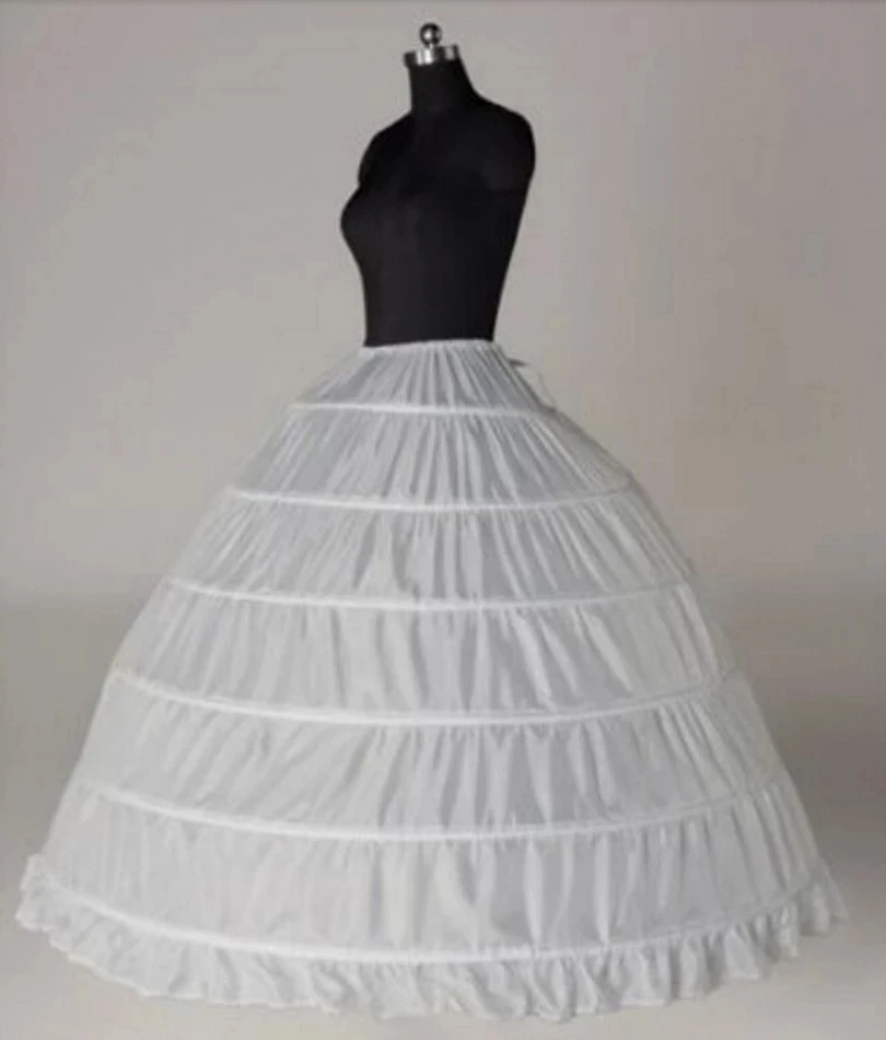 

Wedding Accessories Petticoat Vestido Longo Ball Gown Crinoline Underskirt 6 Hoops Skirt Petticoats