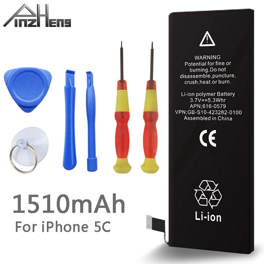 100% Оригинальный PINZHENG телефон батарея для iphone 5C реальная емкость 1510mAh с машинными