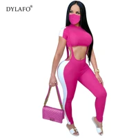 hot sale 2021 summer new style womens suspenders leggings waistless short tops fashion suit and mask included plus size s 2xl