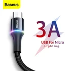 Кабель BASEUS для зарядки, Micro-USBUSB Type-A, красныйчерный, нейлон