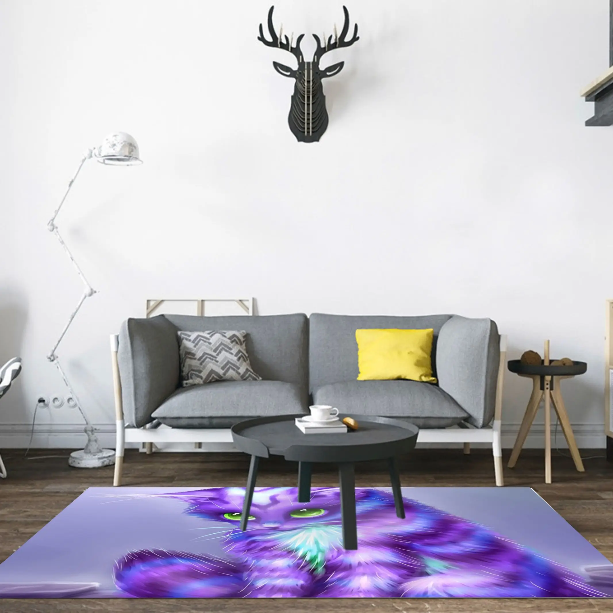 Мультяшные фиолетовые кошачьи коврики для дома гостиной спальни ванной коридора