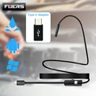 FUERS 7 мм 2 м Тип C эндоскоп для Android USB мини эндоскоп камера Водонепроницаемый 6 светодиодный бороскоп Автомобильная Инспекционная камера для ПК