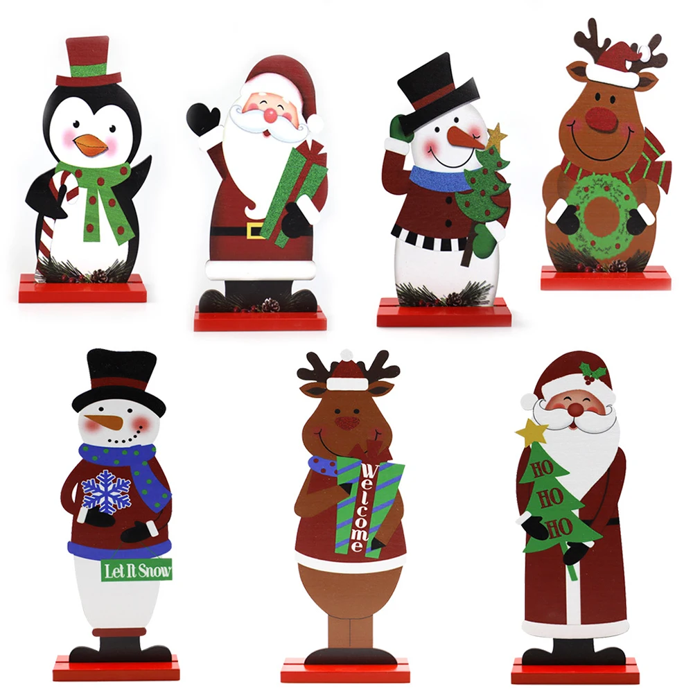 

Merry Christmas Wooden Santa Claus Christmas Decoration for Home Gifts Xmas Ornaments Navidad Desktop Decor New Year 2022 Noel