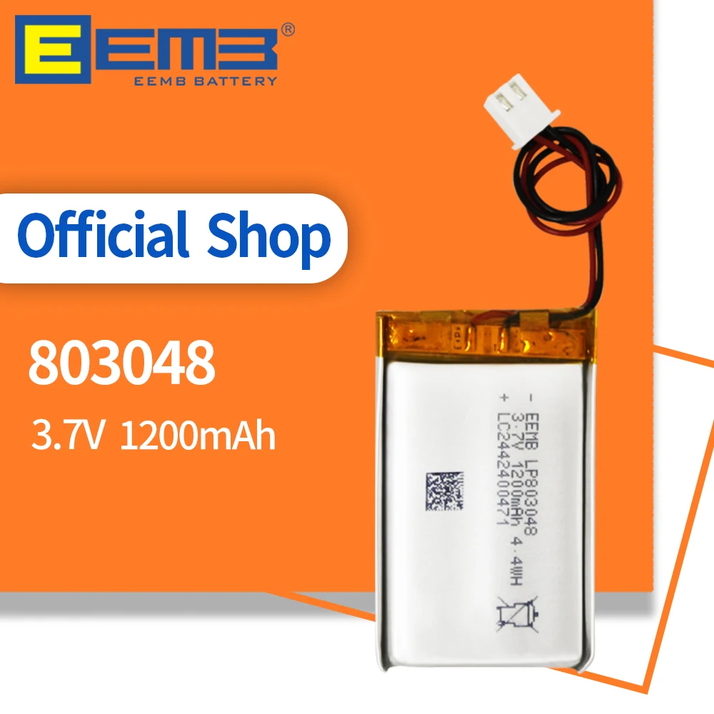 

Литий-полимерная аккумуляторная батарея EEMB 803048 3,7 в 1200 мАч для GPS-навигатора MP5 Bluetooth динамика камеры DVR