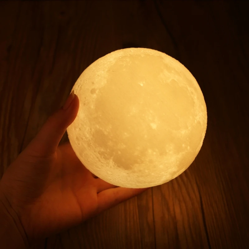 3D волшебный светодиодный луна ночь светильник лампа настольная зарядка через USB