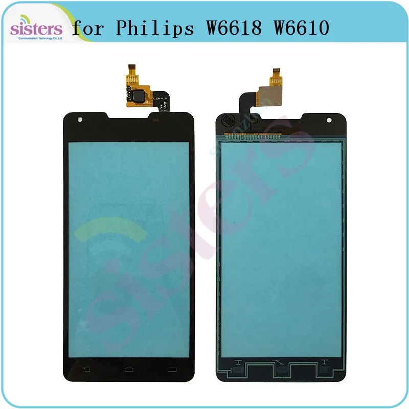 

Сенсорный экран для Philips W6618, W6610, сенсорный стеклянный датчик объектива для Philips W6610, сенсорная панель, запасные части для телефона