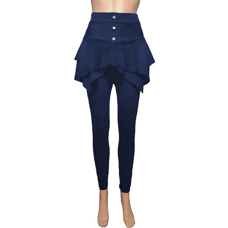 Женская юбка брюки повседневные на пуговицах необычные модные цельные леггинсы