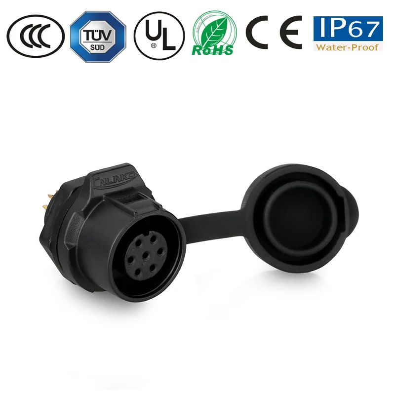 Водонепроницаемый Штекерный кабель разъем гнездовая панель M12 7 контактный