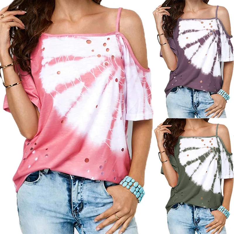 Женская футболка в европейском и американском стиле с принтом летняя широкая