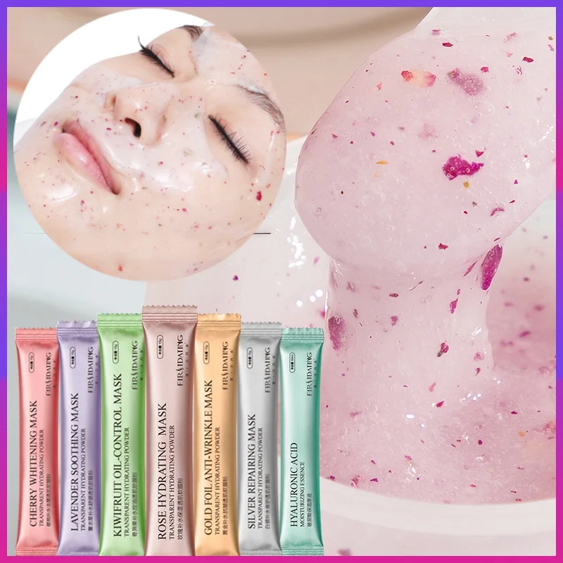 

14PCS Jelly Mask Collagen Rose Hyaluronic Acid Soft Mask Powder Face Mask Anti Aging Wrinkle Peel Off Rubber Facial Mask