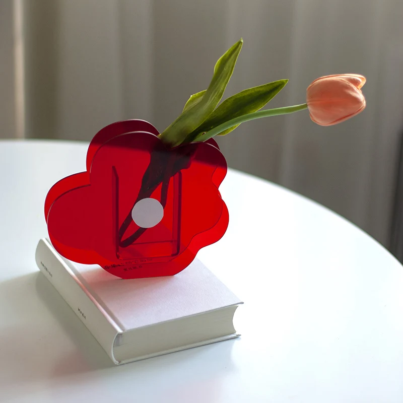 

O.RoseLif New Acrylic Cute Flower Vases Decorative Modern Floral Vases Wedding Living Room Centerpieces and Events Decoration