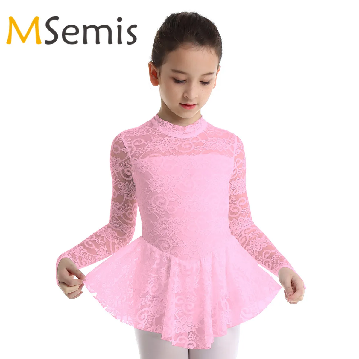 Детские гимнастические балетные трико для девочек костюмы с ложным горлышком и