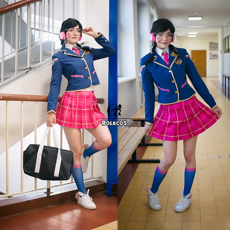 Костюм для косплея ROLECOS из игры OW D.VA костюмы DVA школьная форма девушек и женщин