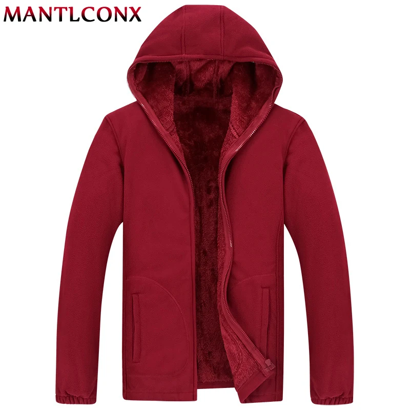 MANTLCONX Winter Hooded Jacket Men Fleece Hooded Jackets XL-7XL New Fashion Thick Warm Coats Male Warm Men Jacket Brand