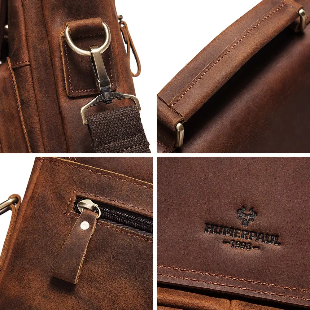

KAVIS Genuine Leather Men Shoulder Bag Vintage Crossbody Bags High Quality Male Messenger Bag Cow Leather Handbag Large Capacity