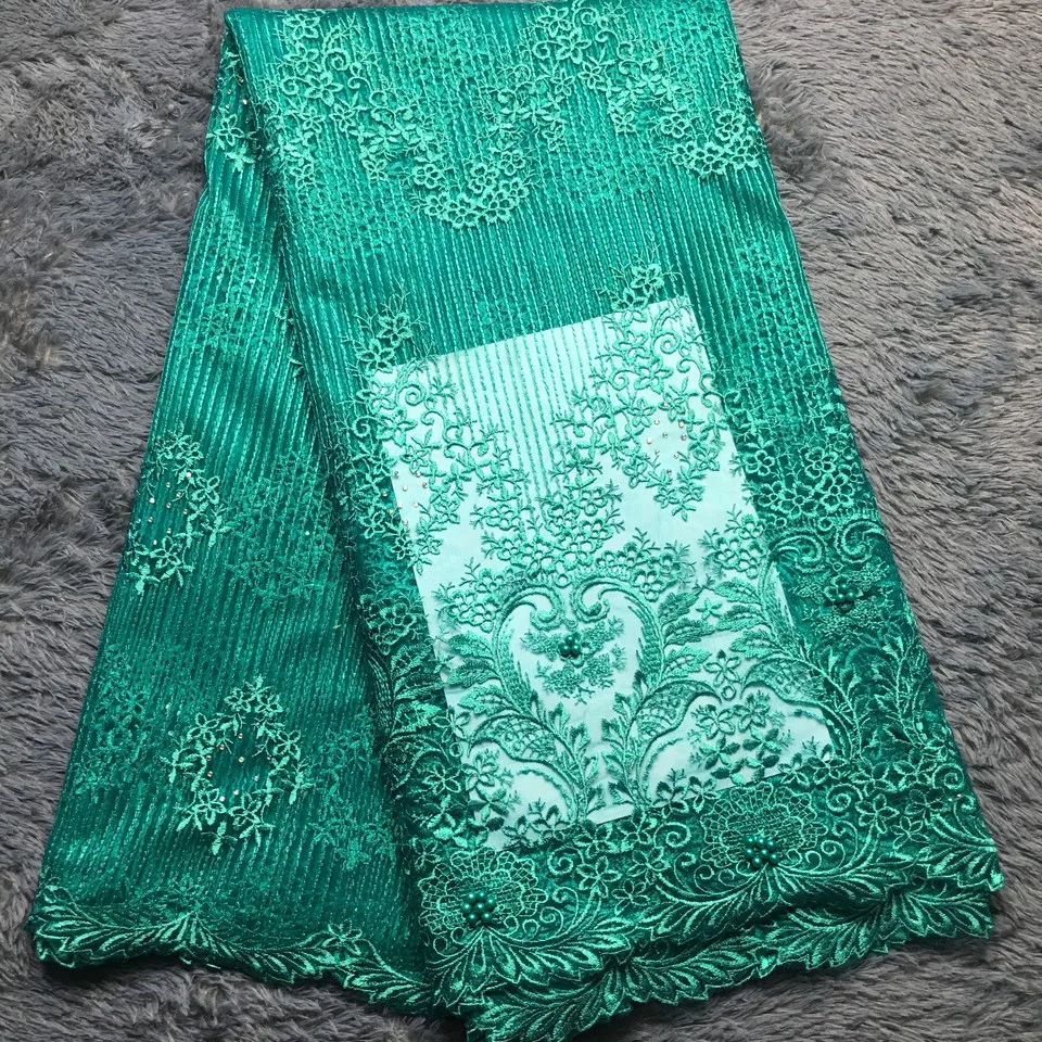 Королевский синий африканский кружевной материал 2021 вышитые нигерийские