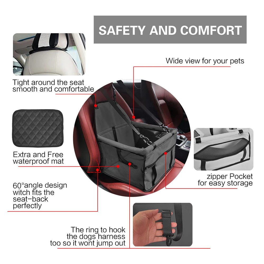 

Dog Booster Seat Soft Pet Cat Dog Carrier Car Seat Pet Travel Car Protector Dog Bags For Small Dogs Pet Products